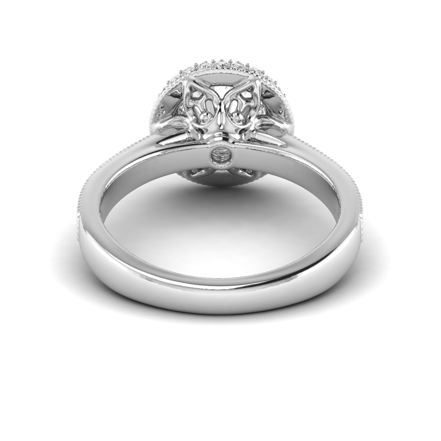 White Gold Studded 1.774 Carat Lab Grown Diamond Ring-E Color VS1 Clarity.